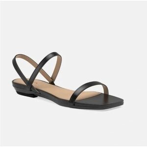 Pashion Footwear: The Miranda, Coal Black Leather Convertible Sandal in size 5.5